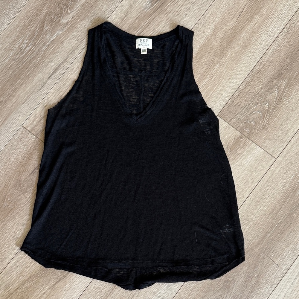 PST Black V-Neck Sleeveless Tank Top
